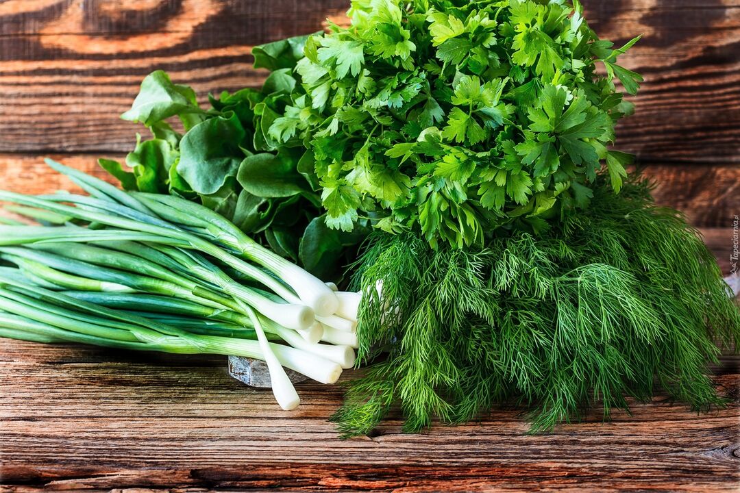Greens in a man's diet perfectly improve health, increasing potency