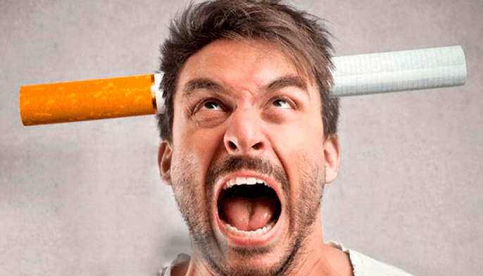 Irritability during smoking cessation in a man